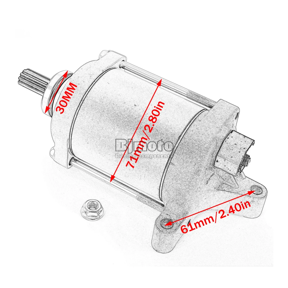 Anlasser für Honda CB650F ABS CBR650F CBR650R CB650R CBR600R CBR600RR CBR600F VFR800 Interceptor CBF600S CB600F Hornet – Detail 12