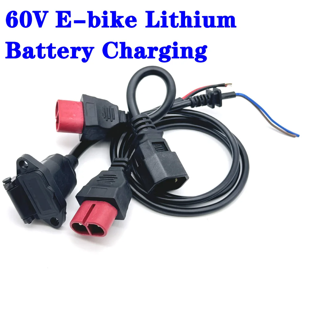 Electric Bicycle Charging Head Lithium Battery Output Line 60V Round Male Female Base Electric Vehicle Charging Plug Connector