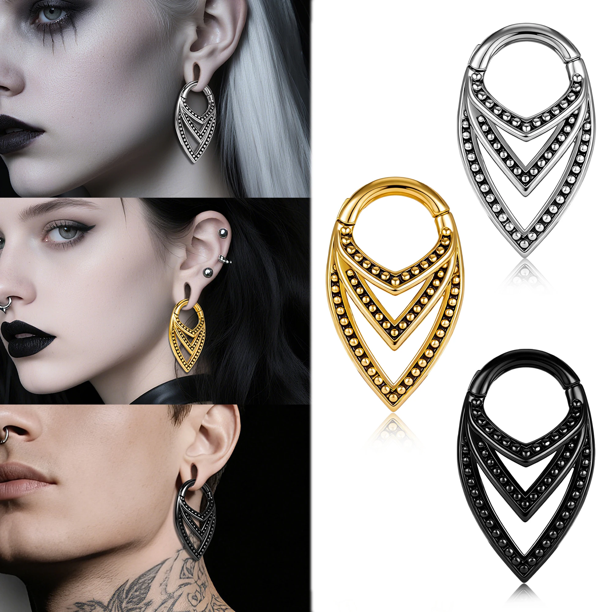 Body Jewelry Hangers - Vanku 2PCS 316L Stainless Steel Retro