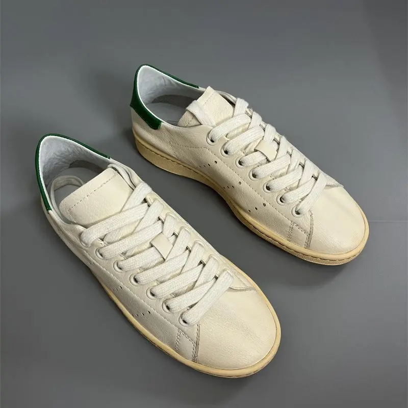 

Vintage Distressed Genuine Leather White Shoes, 2025 Summer New Women's Shoes, Soft Breathable Sports Casual Versatile Sneakers