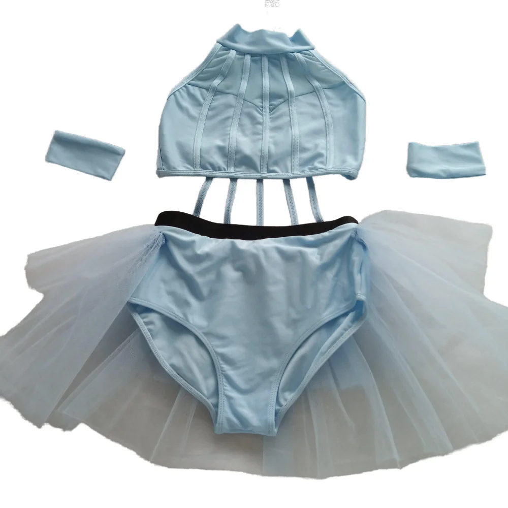 Kindermeisjes Detailhandel En Groothandel Nylon/Lycra Mesh Moderne Dans Ballet Body Suit Training Pak Dansschool Groep Performance