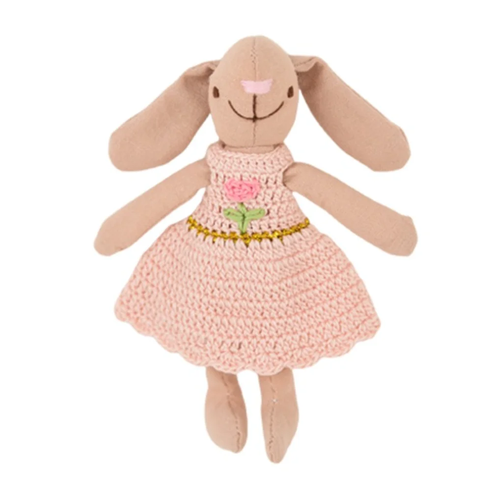 Rabbit Waldorf Doll Native Kawaii Cartoon Stuffed Doll Knitting Dress Stuffed Handmade Doll Children's Gift