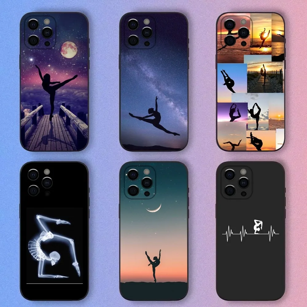 

Love Gymnastics sports Phone Case For Apple iPhone 15,14,13,12,11,Pro,X,XS,Max,XR,Plus,Mini Soft Black Shell