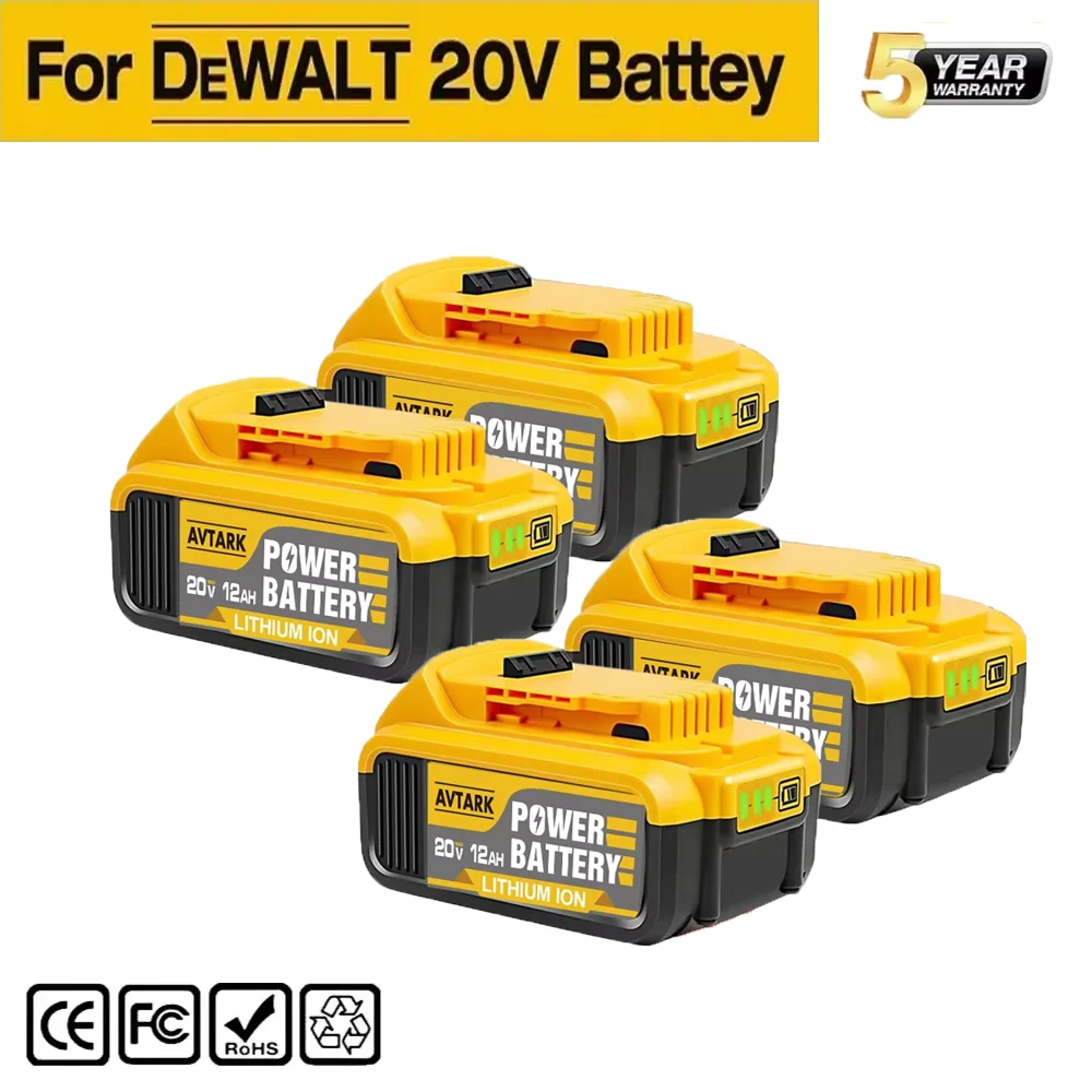 

New 100% Original 12000mAh 20V for Dewalt Power Tool Battery DCB206 20V 12.0Ah Battery DCB206 20V Battery DCB205 DCB204-2