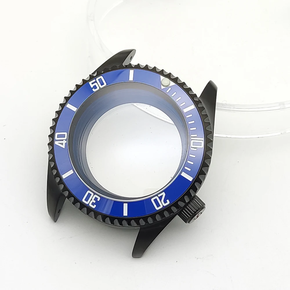 เคสนาฬิกากลไกออโตเมติกสำหรับผู้ชาย42มม. กรอบ38มม. เคส NH35วินเทจแซฟไฟร์กันน้ำร่มด้านใน