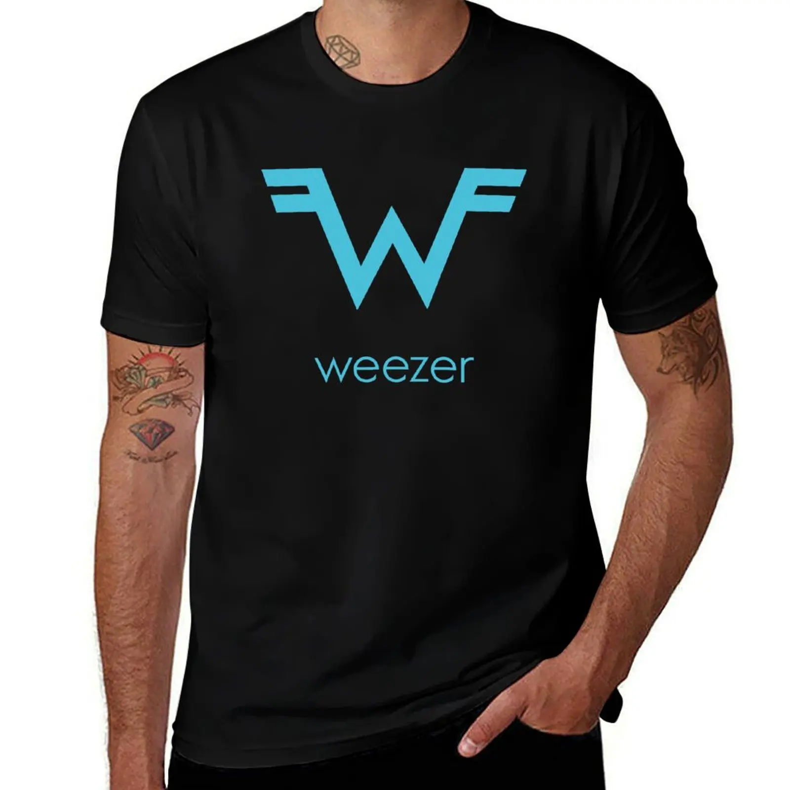 Blue W of weezers T-Shirt anime tshirt t shirt man designer T-Shirt