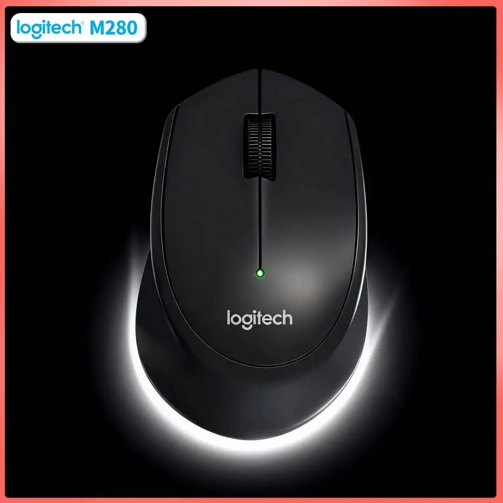 Logitech M280 Ergonomic Wireless Mouse Firm Textured Pads 2.4GHz Nano Dongle 10m Range for Study Linux PC Mac