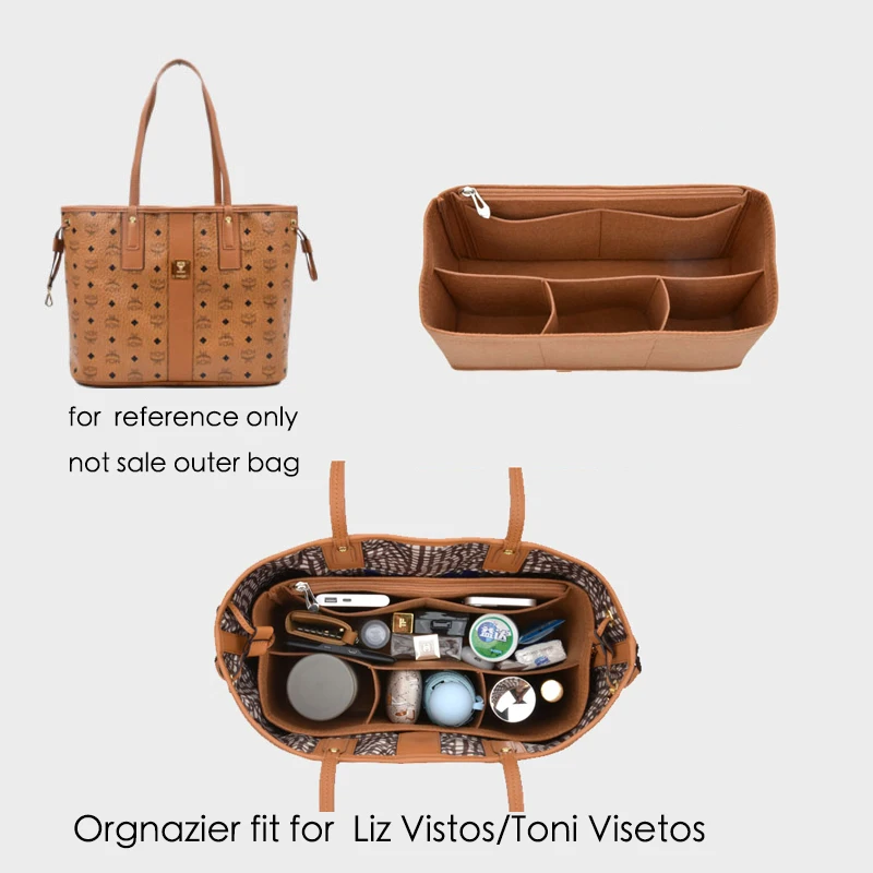 Borse con inserto in feltro Organizzatore per MCM Anya Liz Visetos Tote Borsa per cosmetici Borsa modellante Borsa shopper Borsa interna da viaggio