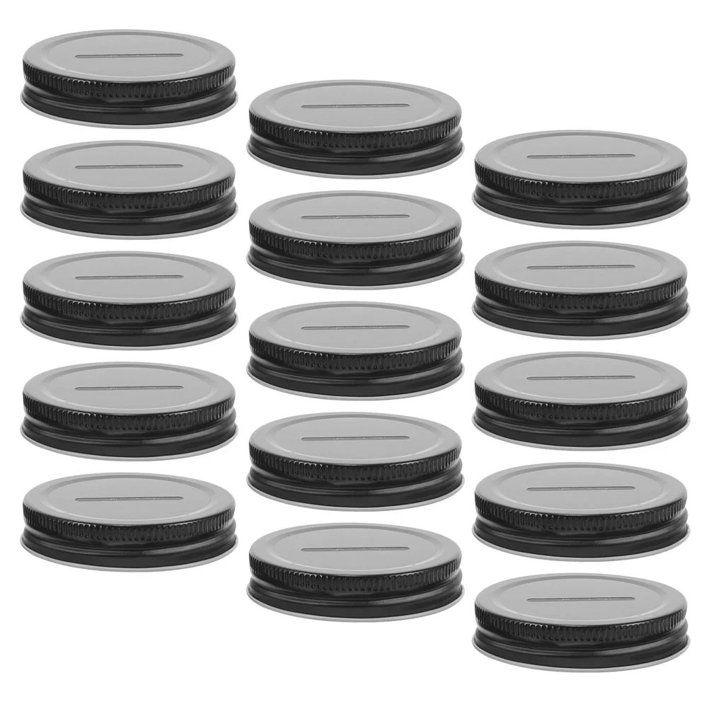 15 Pcs Piggy Bank Lid Mason Jars Insert Coin Money Banks Lids Tinplate Caps Canning Regular Wide Mouth