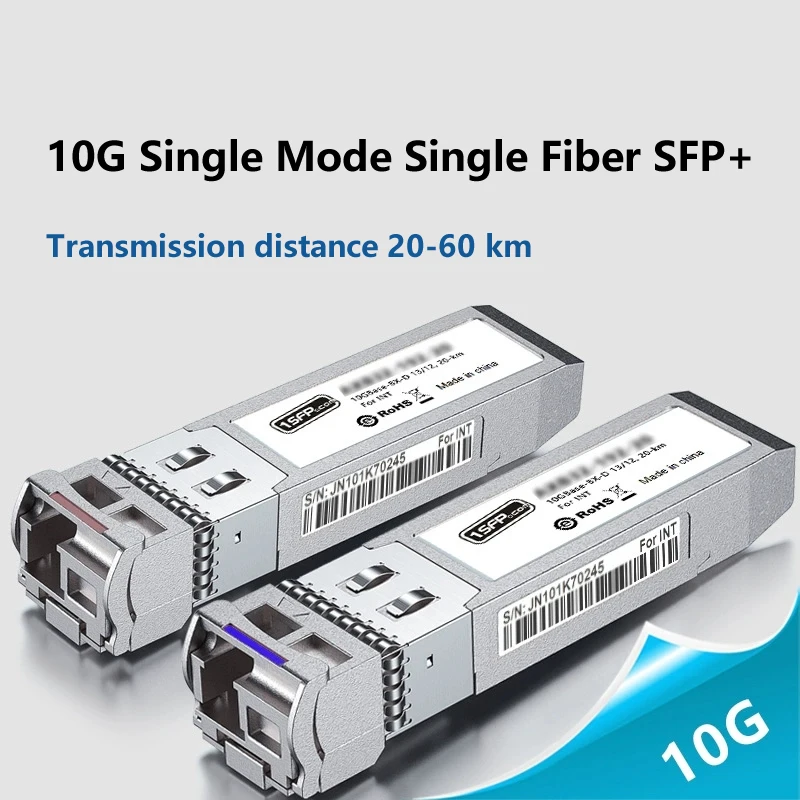 10G SFP+ Single-Mode Single Fiber BIDI Optical Module 20/40/60 km 10G Single Core Fiber Module Compatible With Super Fusion