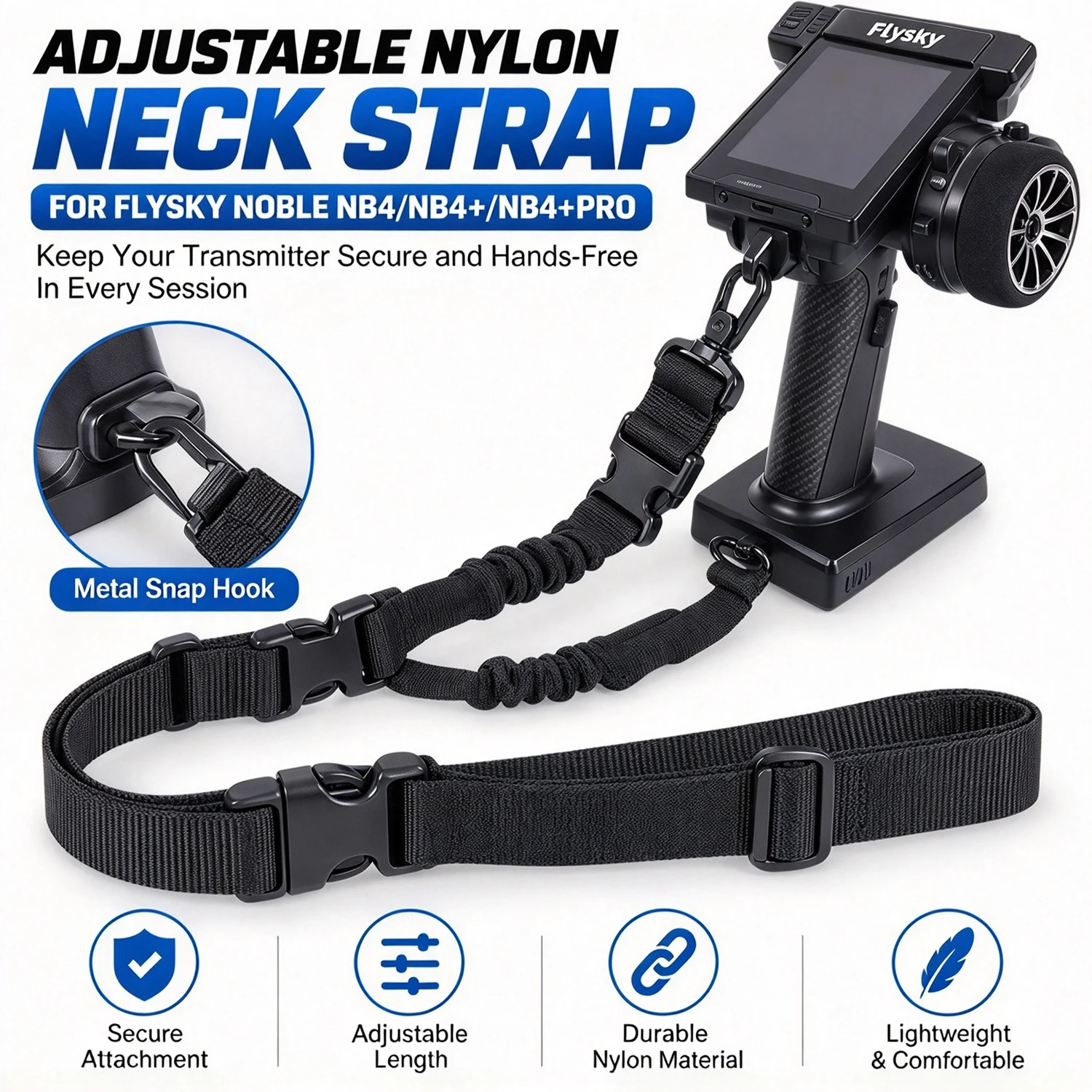 RC Transmitter Lanyard Neck Strap for FlySky Noble NB4/ NB4+/ NB4+Pro JR FUTABA Remote Controller Transmitter Radio System Parts