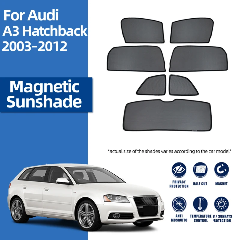 

For Audi A3 Sportback 8P 2004-2013 Magnetic Car Sunshade Shield Front Windshield Curtain Rear Side Baby Window Sun Shade Visor