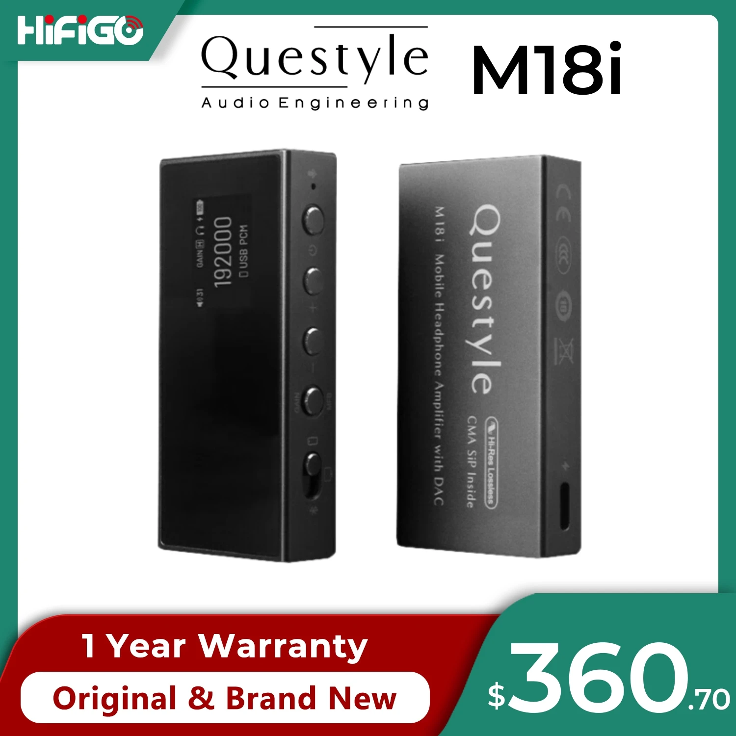 Questyle M18i Mobile Portable Bluetooth Lossless Decoding Headphone Amplifier With DAC For Android IOS Phone HIFI Decoder Custom