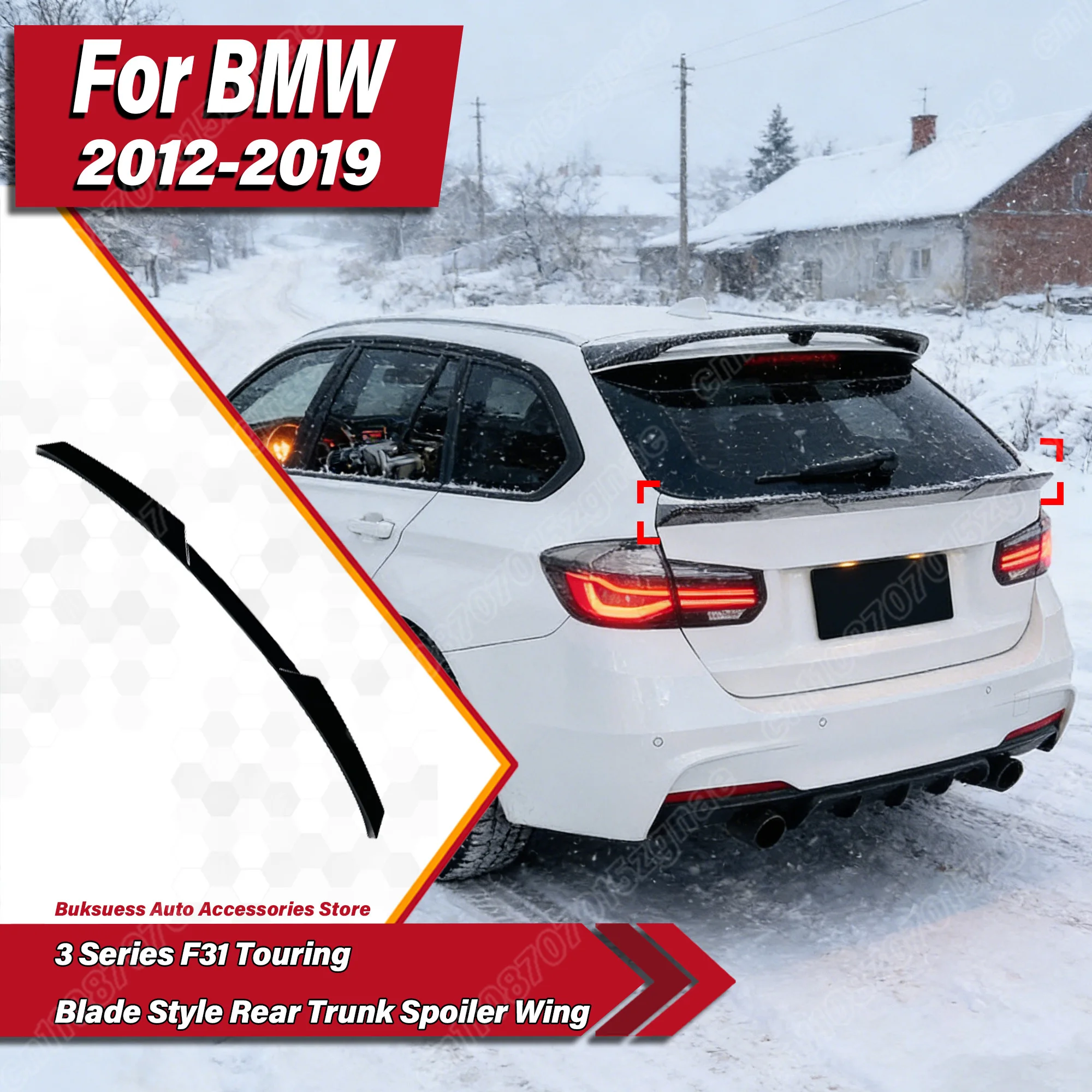 

Для BMW 3 серии F31 Touring 2012-2019: Комплект для модификации кузова — задний центральный спойлер (антикрыло) на багажник