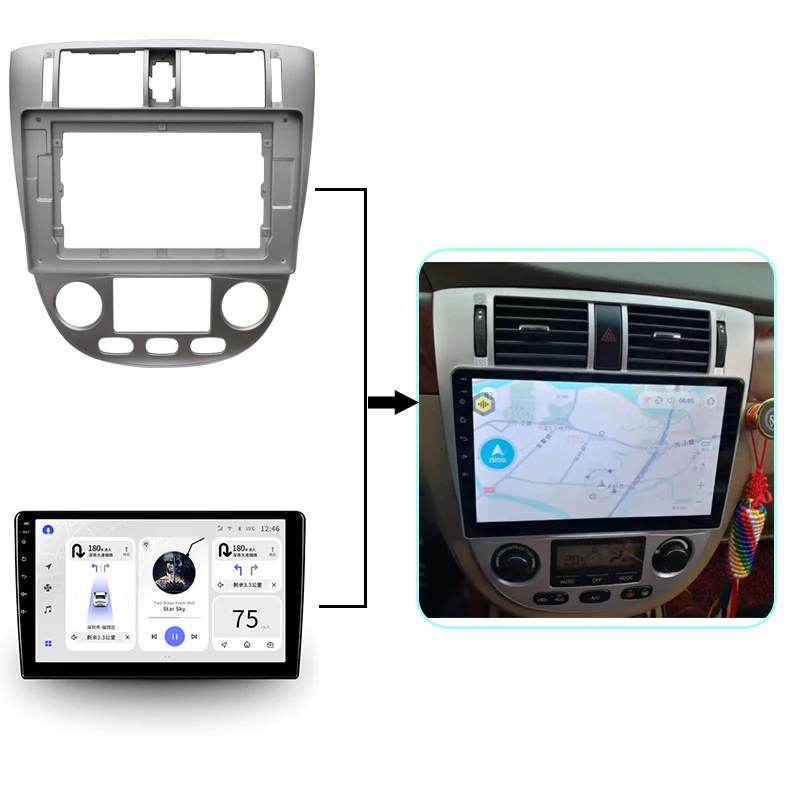 10 inch Car Radio Frame Fascia For CHEVROLET OPTRA BUICK EXCELLE DVD Trim Panel Dashboard Mount Kit 2 Din Installation Stereo