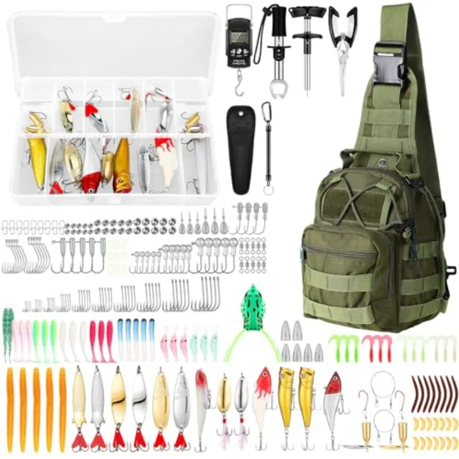 

Набор для рыбалки из 393 предметов для мужчин: рыболовный набор, коробка для снастей с приманками, плоскогубцами, снаряжением и оборудованием, наживками и оснастками.
