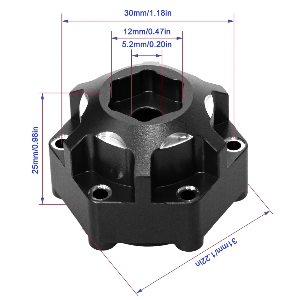 RC Car 4 Pcs Aluminum 6x30 to 12mm Hex Adapter for 1/10 Pro-Line Racing PRO633701 PL28 MX28 Upgrade Parts