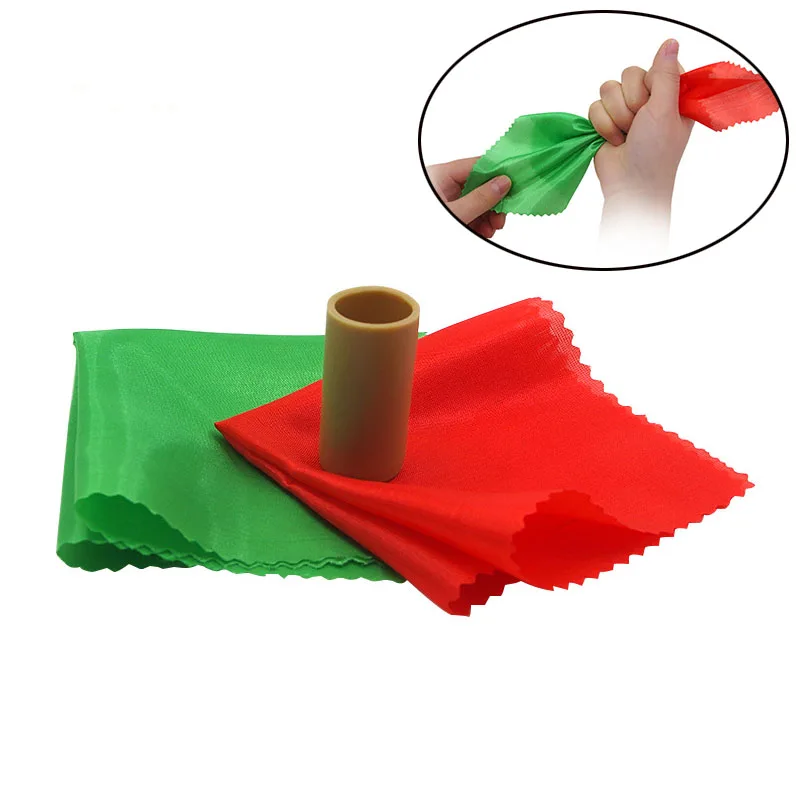 1 set Double Color Changing Hanky Silk Magic Tricks Close Up Illusion Gimmick Prop Change 2 Great Chameleon Silk Disappear Magia