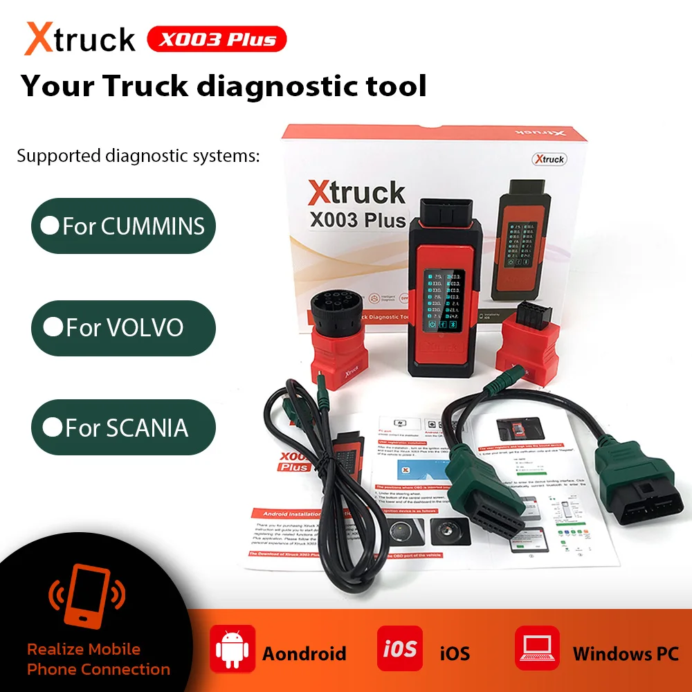 Xtruck X003 Plus ECU Programming For Cum-mins Intelligent diagnosis Forced Regeneration of DPF Heavy Duty Truck Diagnostic Tool