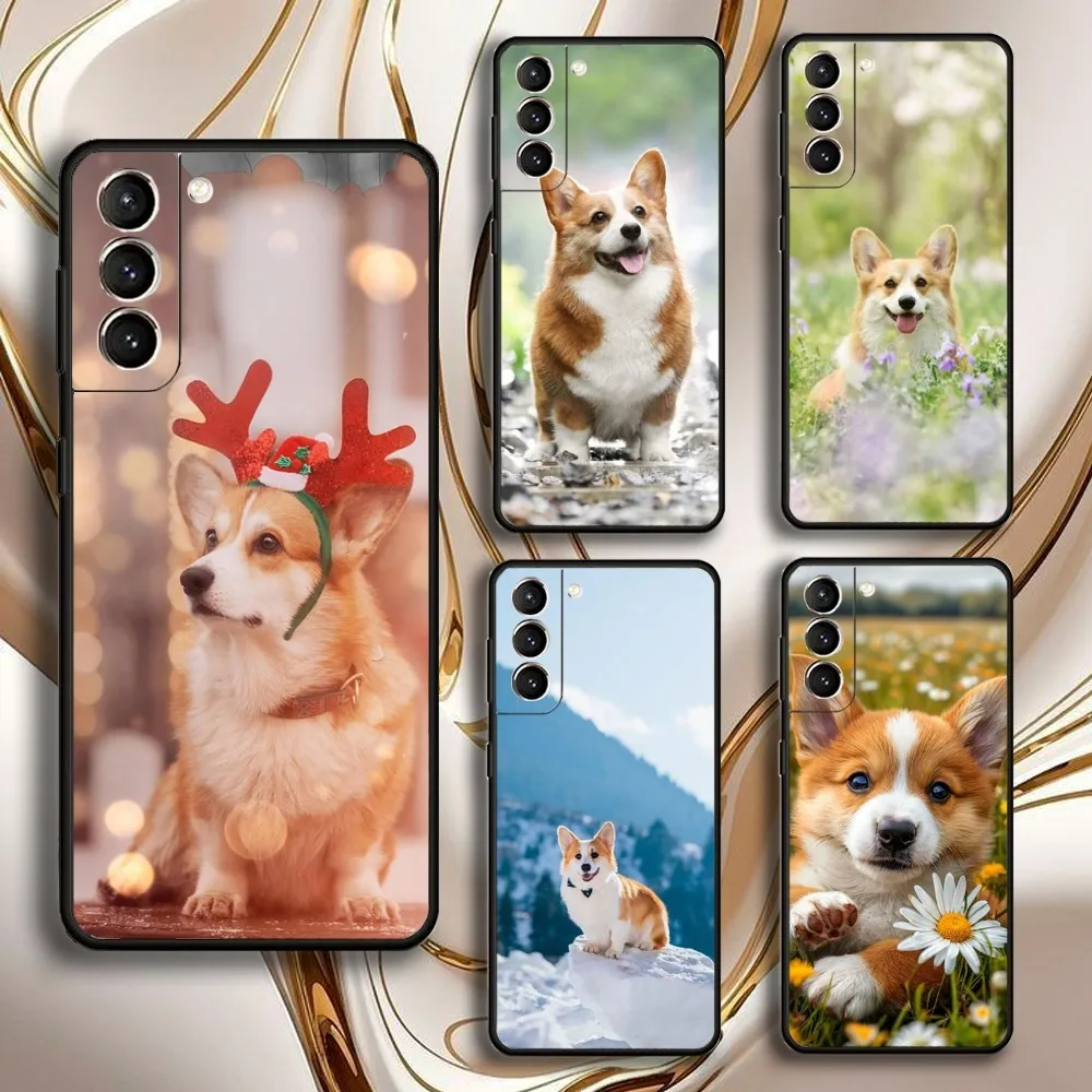 

Cute corgi Phone Case For Samsung GalaxyA13,21s,22,31,32,52,53,71,72,73,Soft Black Shell