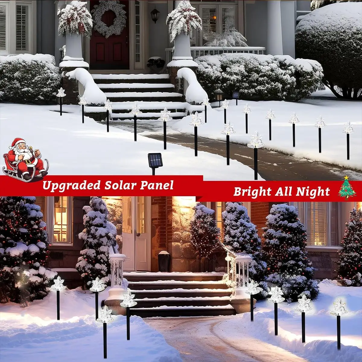 4 قطعة/المجموعة عيد الميلاد في الهواء الطلق حديقة الاكريليك حصص ضوء الشمسية مسار مصابيح للمنزل ساحة الحديقة حفل زفاف عيد الميلاد الديكور