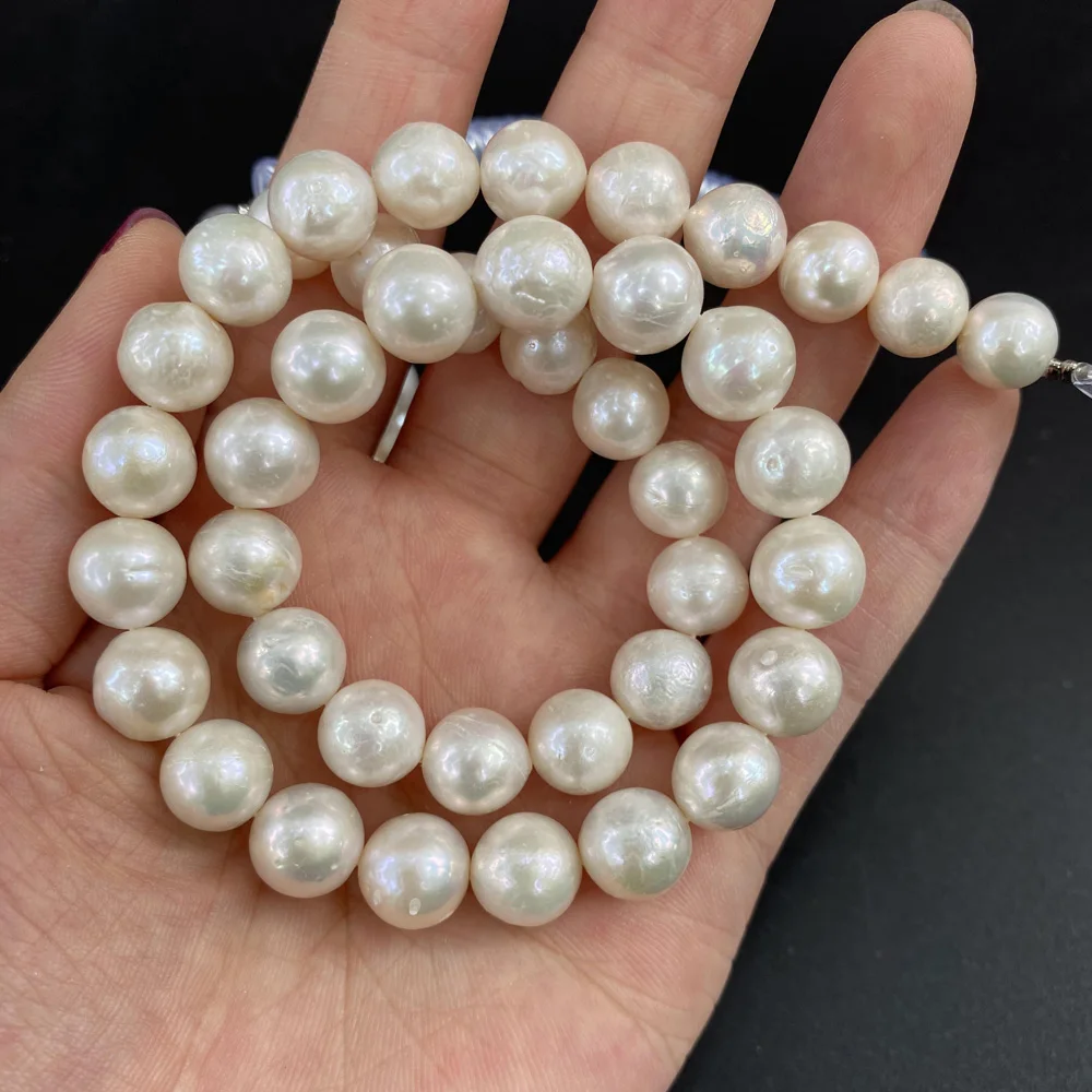 

10-12mm Round Nucleated Pearl Natural Freshwater Pearls Loose Spacer Beads for Jewelry Making DIY Necklace Bracelet Accessories