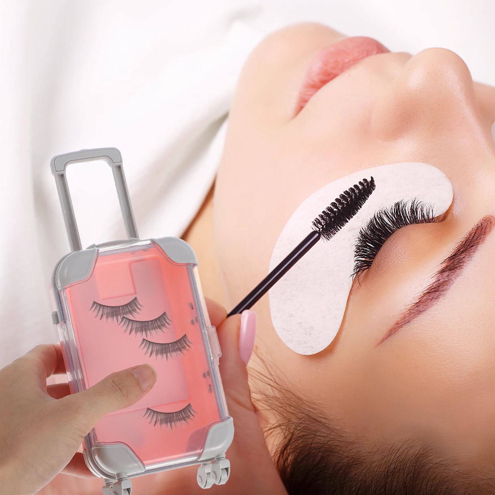 

Storage Plastic Eyelash Storage Box Travel Case Empty Organizer False Eyelash Suite Holder Lightweight Portable