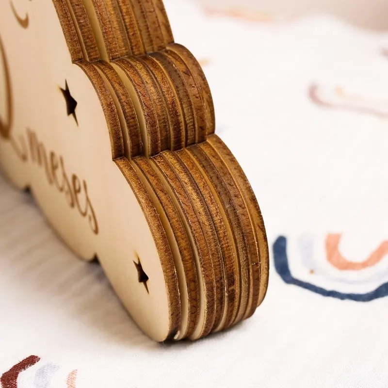 Jeu de cartes de jalons en bois pour bébés, accessoires de prise de Photo d'anniversaire, commémoratif mensuel, mignon