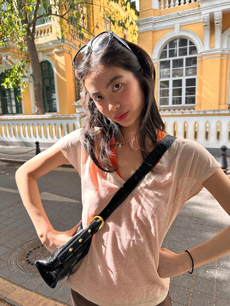 린넨 슬림핏 여성 여름 핫 숄더 탑 이너웨어 베스트 티셔츠 습기 흡수 얇은 소재 라운드...