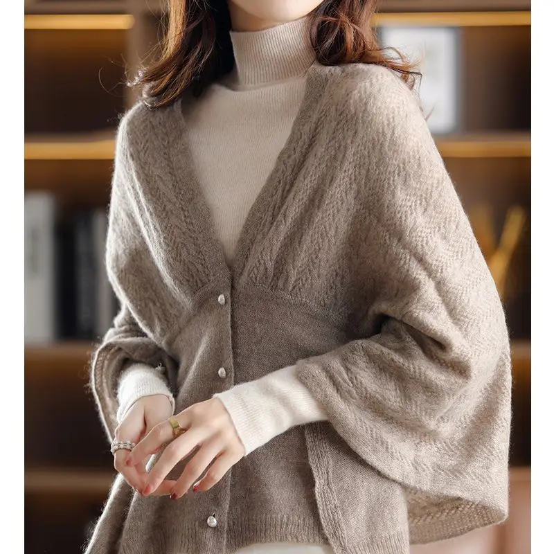 

2025 Autumn and Winter Outerwear Knitted Cardigan Women's Shawl Multifunctional Warm Scarf Fashionable Versatile Jacket
