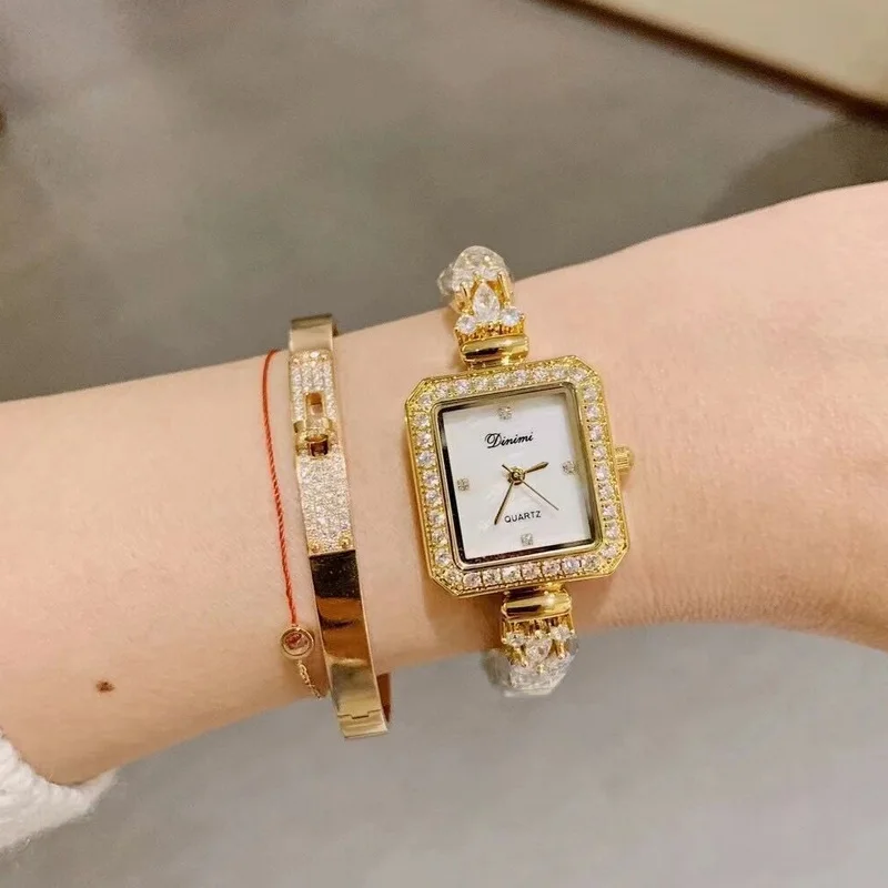 Temperament wheat ear ladies watch female 2024 new brand female light luxury niche pearl bracelet watch female gift
