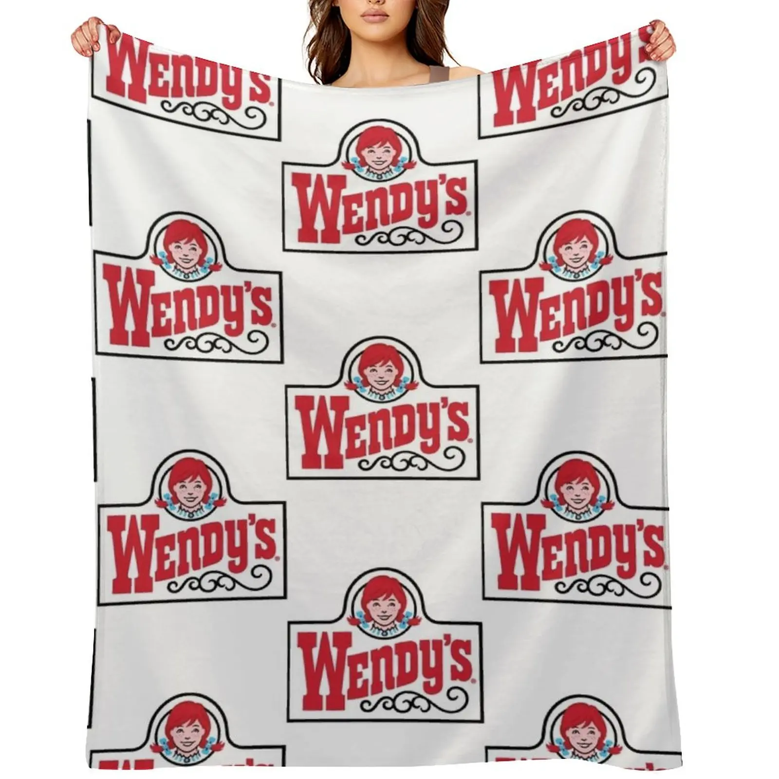 

Wendys Wendy_amp_x27_s Logo square Throw Blanket Bed Soft Plaid Plaid on the sofa Personalized Gift Blankets