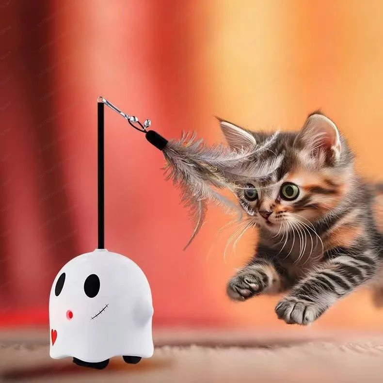 Pet laser toy, cat feather stick, rechargeable pet toy, interactive play tool, boredom relief toy