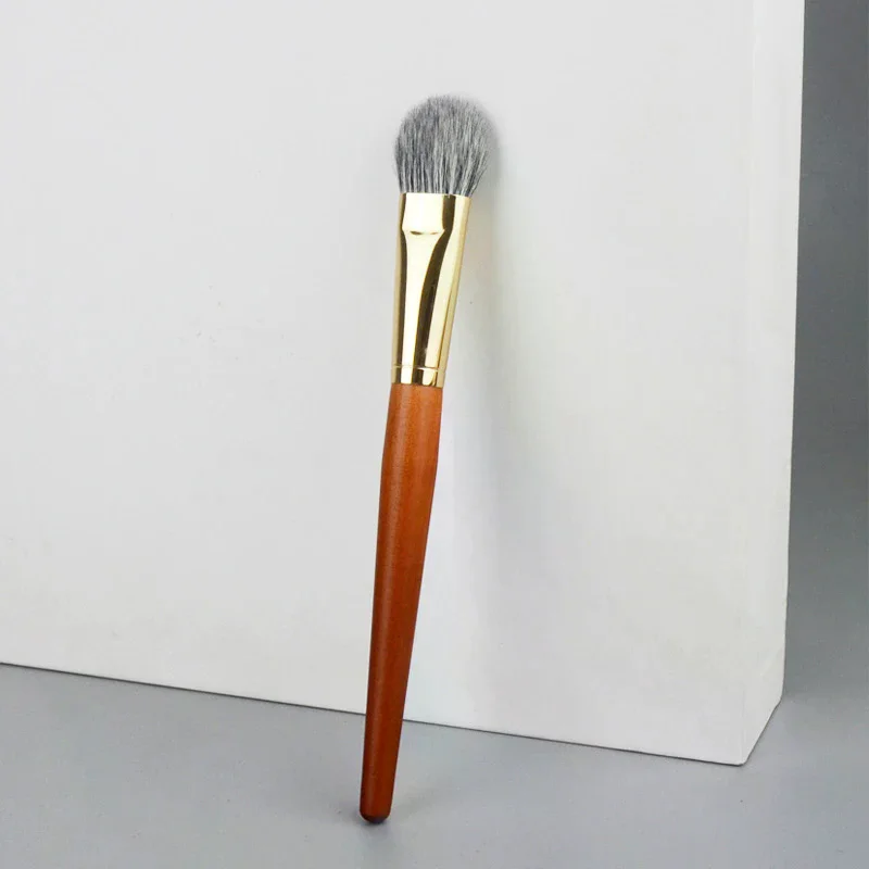 فرشاة أحمر الخدود ذات الشعر الطبيعي، فرش مكياج لظلال الوجه، فرش مكياج لشعر الماعز، أحمر الخدود برونزي برو، أدوات تجميل أساسية #3