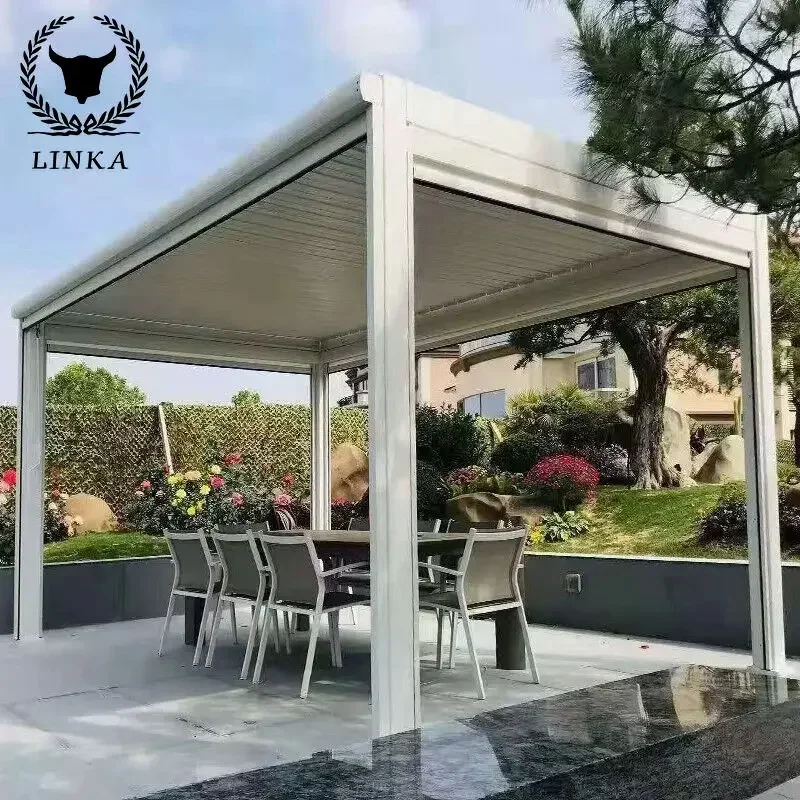 

Factory Price Terrace Louvered Roof Garden Arches Gazebo Outdoor Louvre Awnings Motorized Louvred Aluminium Bioclimatic Pergola