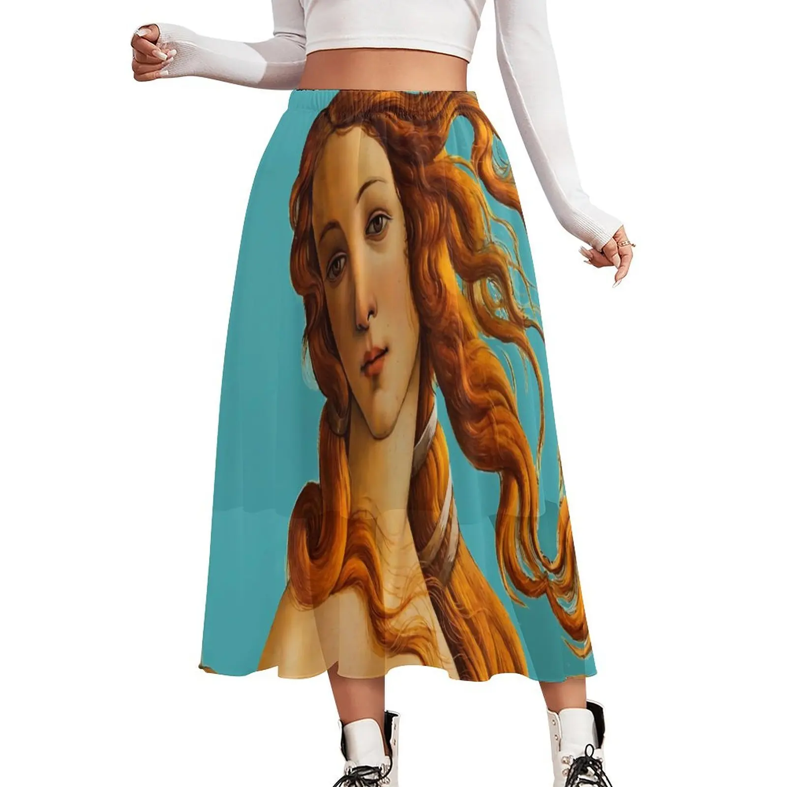 

Sandros Botticelli Skirt The Birth of Venus Street Style Casual Skirts Cute Boho Skirt Woman Custom Oversized Clothing