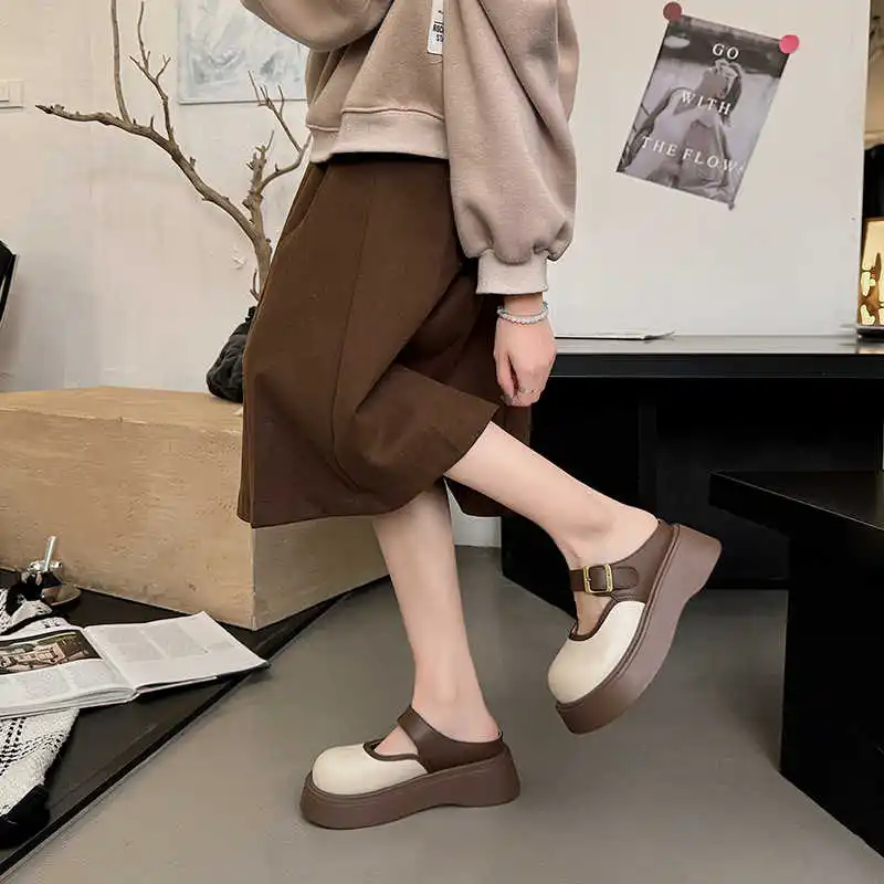 Anti-skid T Strap Women's Tennis Brown Slippers Shoes Adult Sandal Sneakers Sport High-level Shooes Resort Krasofka Runner