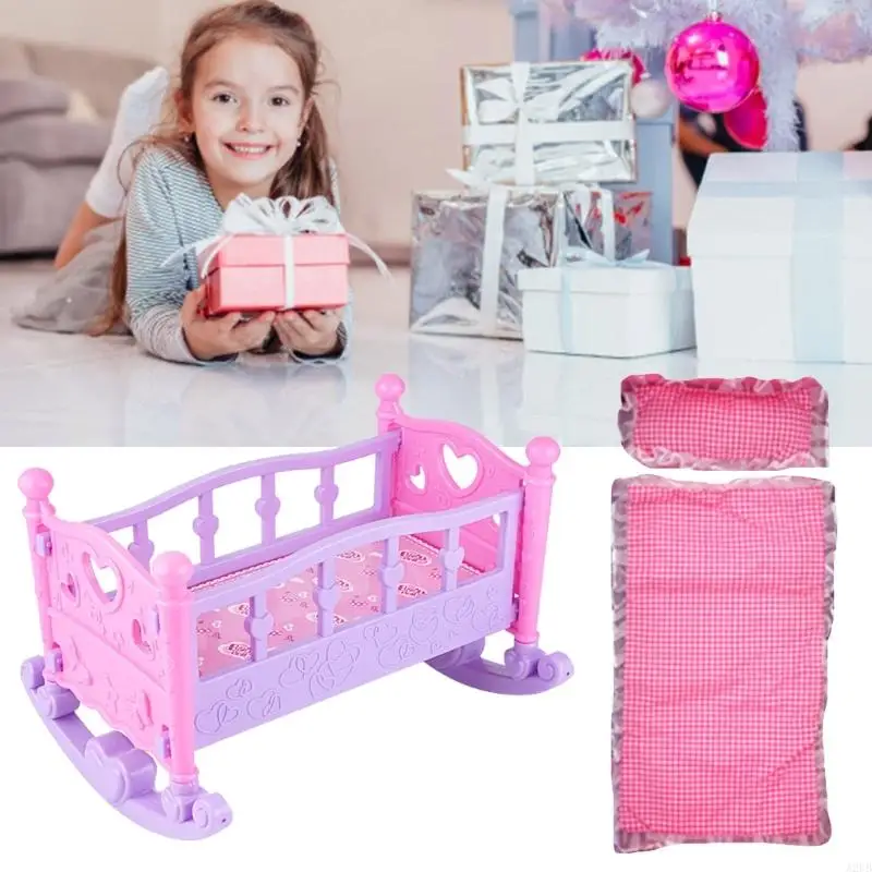 Fai finta giocare a letto in miniatura per bambini design realistico sicuro non tossico facile interazione gioco ruolo