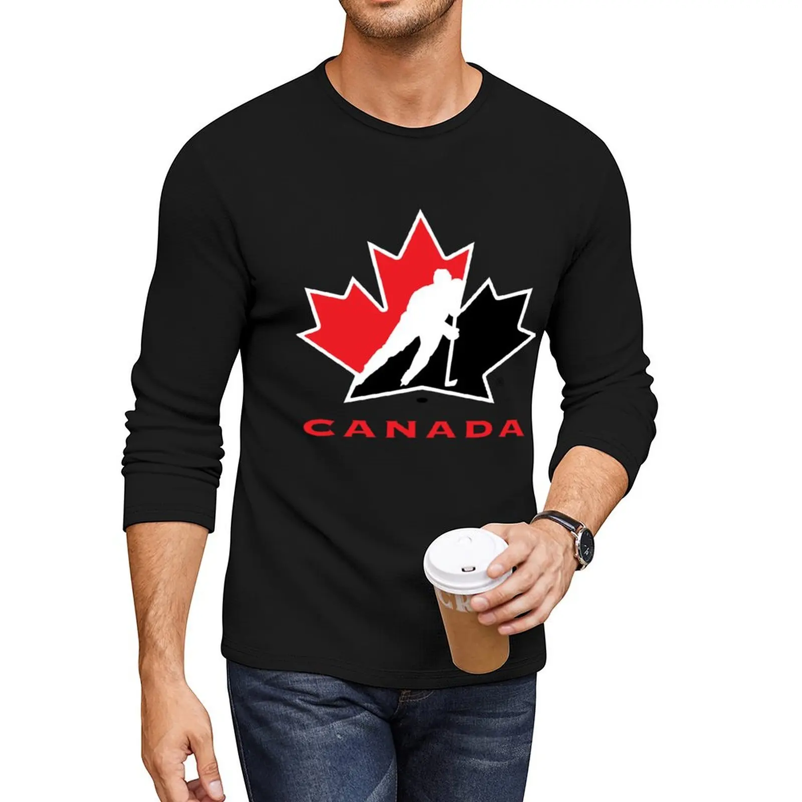 

HOCKEY CANADA LOGO Long T-Shirt Oversized t-shirt heavyweight t shirts men clothings