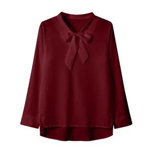 Langarmtunika, elegant, monochromes Hemd, Business Loop Bluse, Gewichtsverlust, Seniorenrichtung, Arbeit, Arbeit 10 Hauptverkaufsbluse Malhar - №9