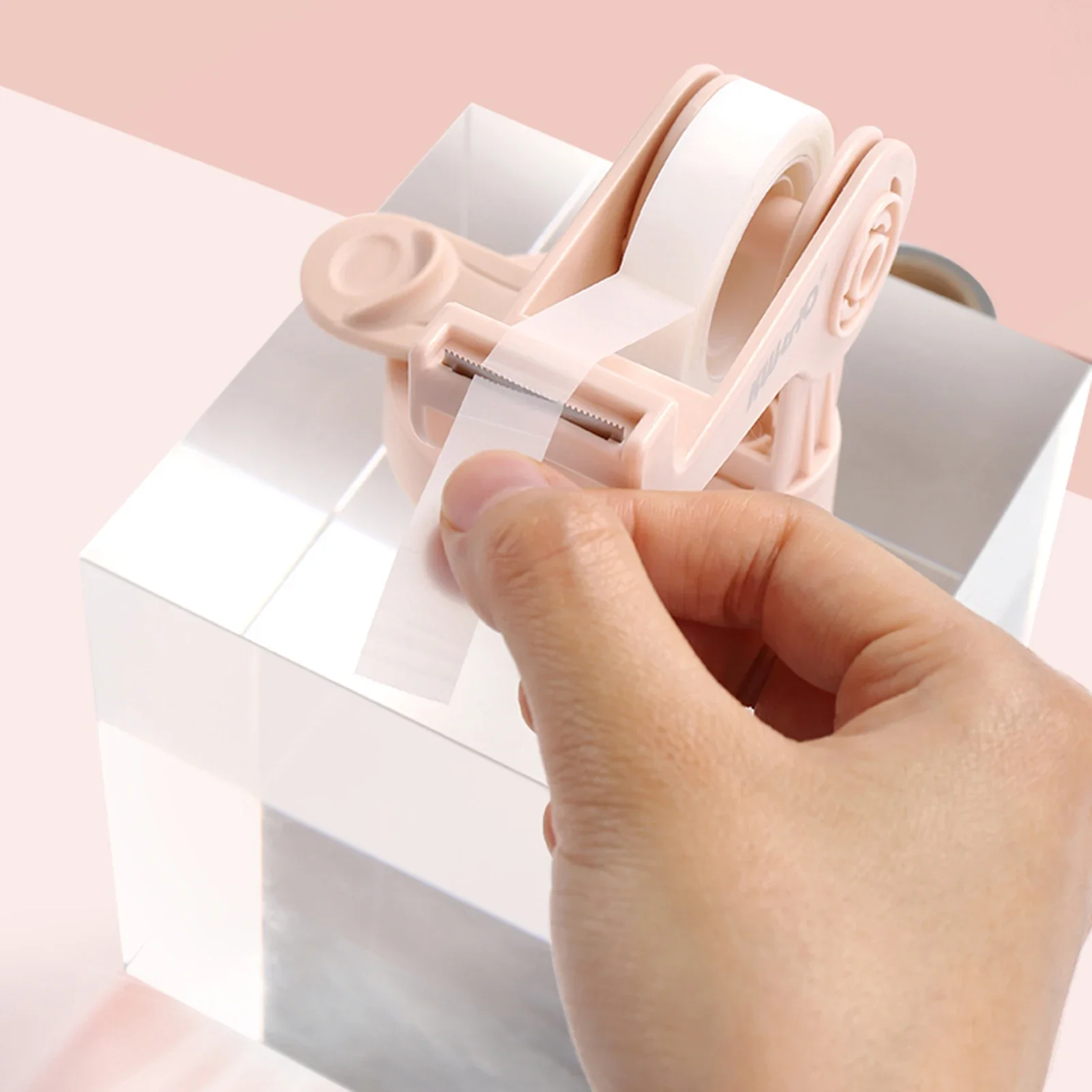 Desktop Tape Dispenser 20mm Width Tape Suction Cup Type Bottom Rotation Structure Tape Cutter Packing Sealing Boxes