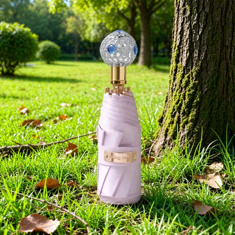 5 Fold Mini Pocket Umbrella Cat Design UPF50+ UV Protection Compact Windproof Sun Rain Parasol for Women Travel 미니 양산