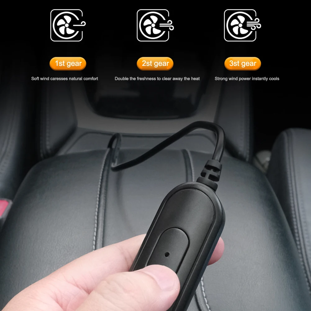 USB بالطاقة سيارة المقعد الخلفي مروحة 360 تدوير سيارة مسند الرأس بالمقعد مروحة 3 سرعات تبريد المقعد الخلفي مروحة ل سيدان SUV شاحنة فان اكسسوارات