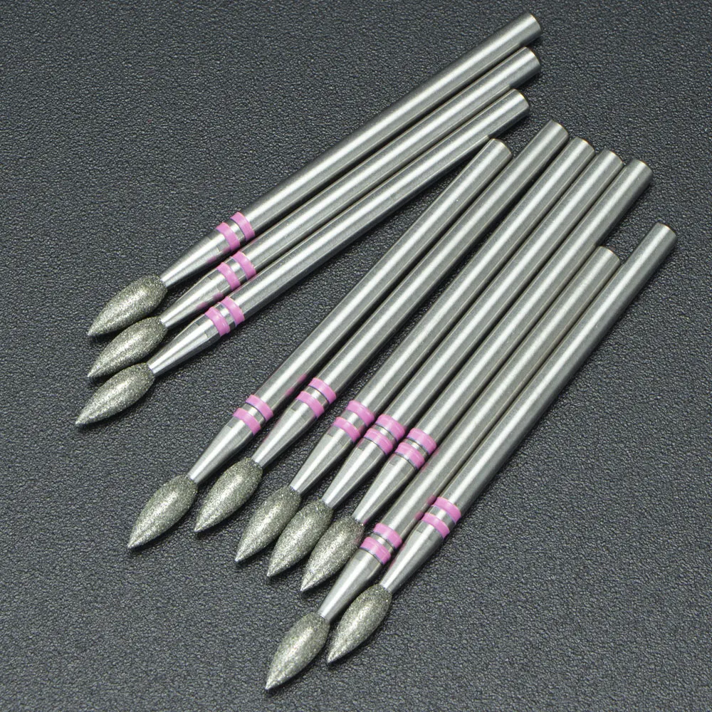 10Pcs Diamond Nail Drill Bits Russian Cuticle Burr Manicure Drills Nails Accessories Tool