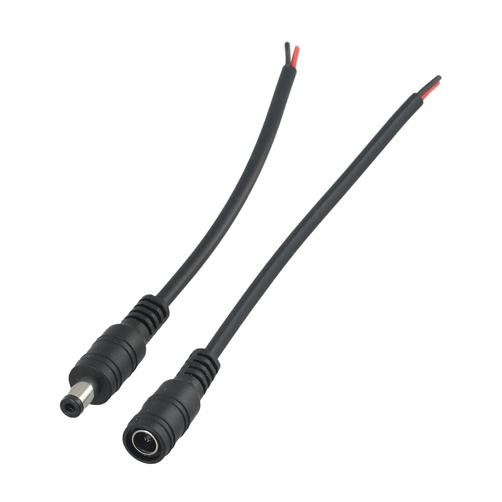 DC 5.5x2.1mm Pigtail Cable Set 5 Pairs 15cm Length Per Cable for Bar Connector CCTV Power Line and LED Lighting Use