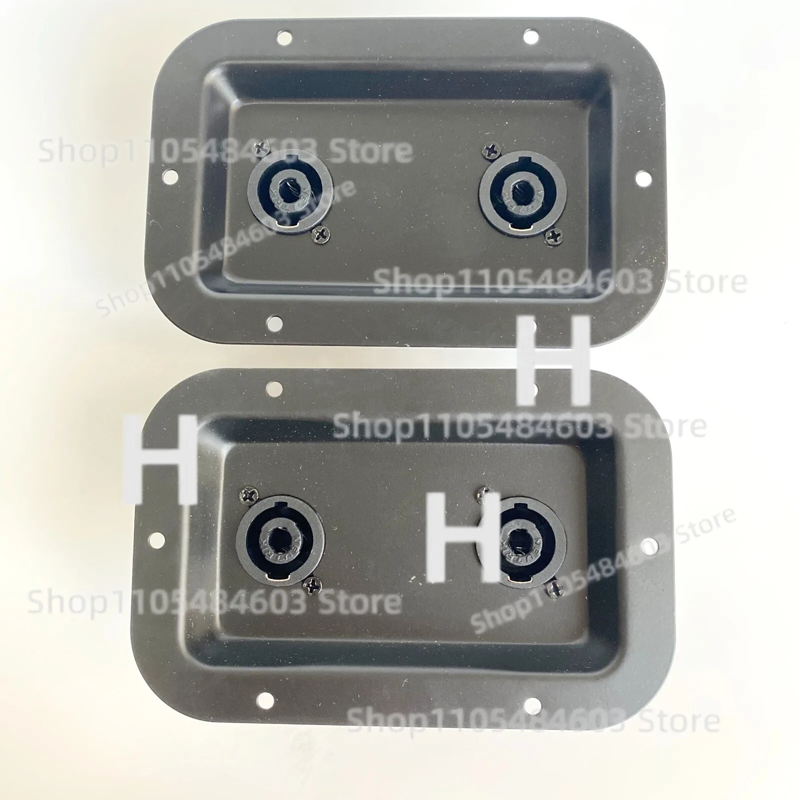 2 Pieces Metal Jack Plates W/ Dual SpeakON NL4 Connectors PA Speakers 5.5