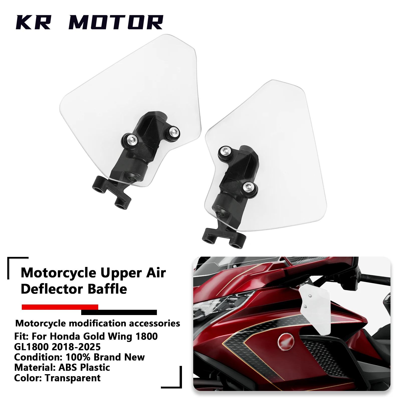 

Motorcycle Upper Air Deflector Transparent Windproof Side Fits For Honda Goldwing 1800 Gold Wing 1800 GL1800 GL 1800 2018-2025