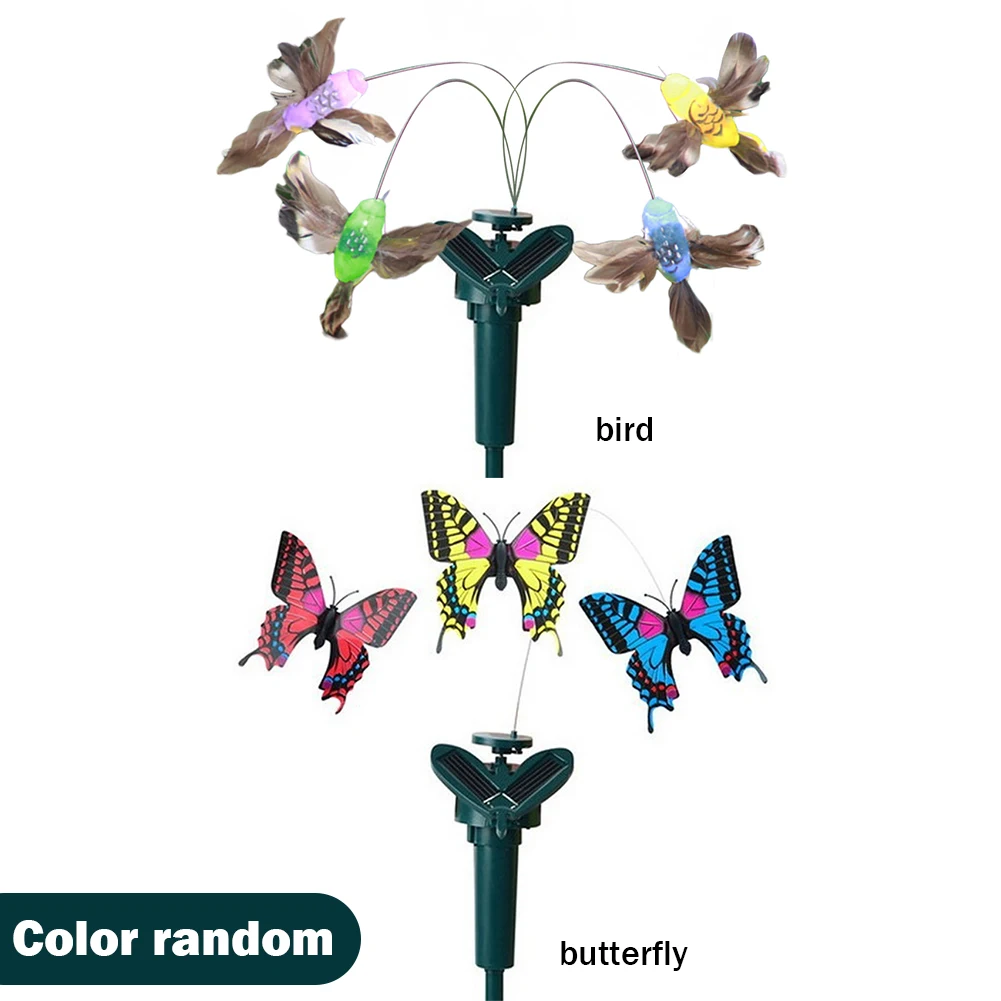 Solar Flying Butterflies Garden Ornaments Indoor Outdoor Auto Flying Bird Butterfly Waterproof Atmosphere for Farmland Courtyard