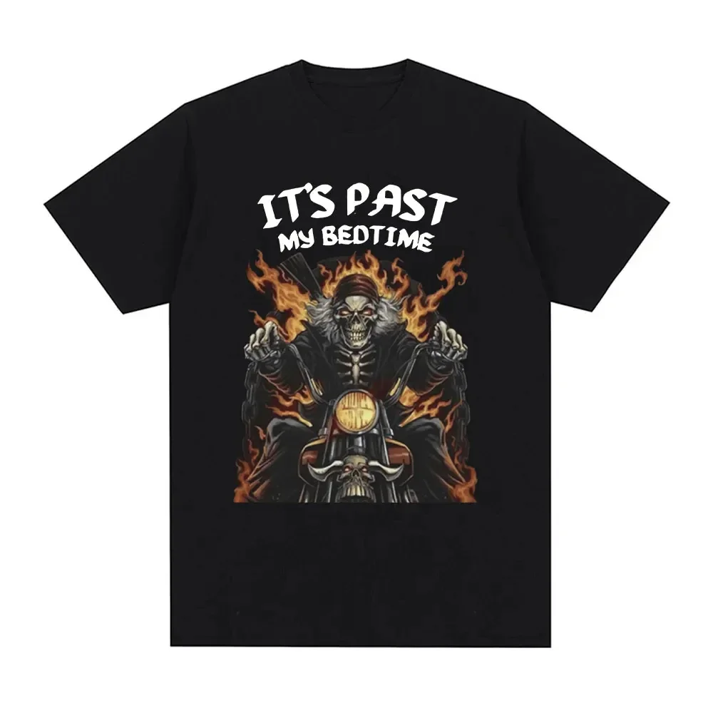 

Funny It's Past My Bedtime Skeleton Meme T-shirt Fashion Casual Vintage Cozy Oversized T-shirts Men Cotton Short Sleeve T Shirt