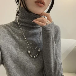 Long-sleeved Women's Autumn Winter Pullover New Fashion 100% Merino Sweater Turtleneck Basic Sweater Top Sweatshirt